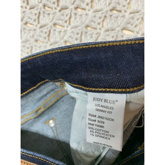 Judy Blue Skinny Jeans Women‎ Sz 9/29 Dark Wash Blue Denim Stretch  W30 L34 - Picture 4 of 10